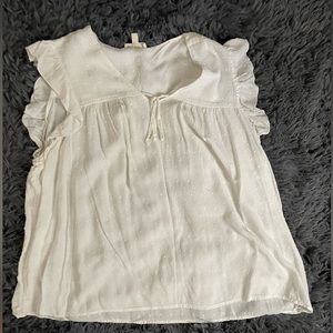 Como Blu ruffle tank with tie
